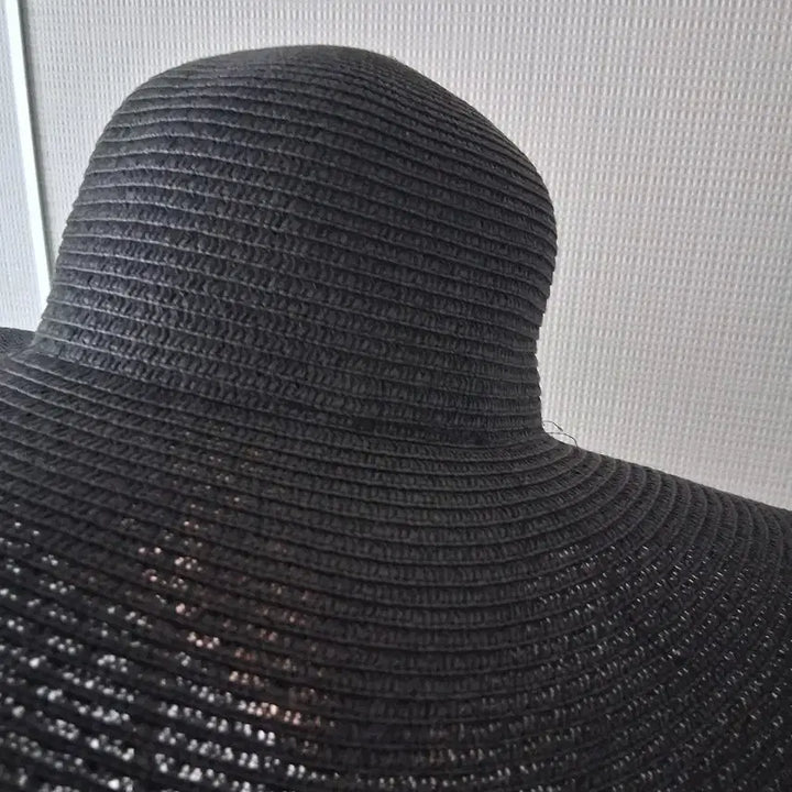 [BUNJANG] Wide Brim Straw Hat Black / 검정색 챙 넓은 여름 밀짚모자