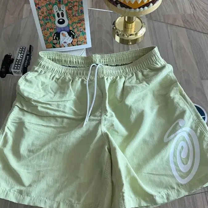 [BUNJANG] Stussy S Logo Water Shorts Lime L / 스투시 S로고 워터쇼츠 라임