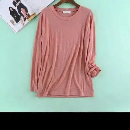 [BUNJANG] Long Sleeve T-Shirt Pink Size 66 / 긴팔 티셔츠  찰랑소재 66