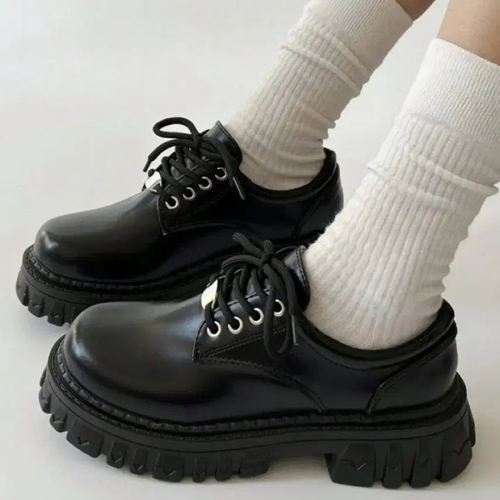 [BUNJANG] Black Platform Loafers / (새상품) 통굽 로퍼