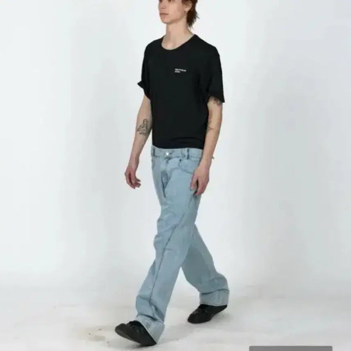 [BUNJANG] PLASTIC PRODUCT MPa DRIFT DENIM PANTS (STEEL BLUE) / 플라스틱프로덕트 MPa DRIFT DENIM PANTS