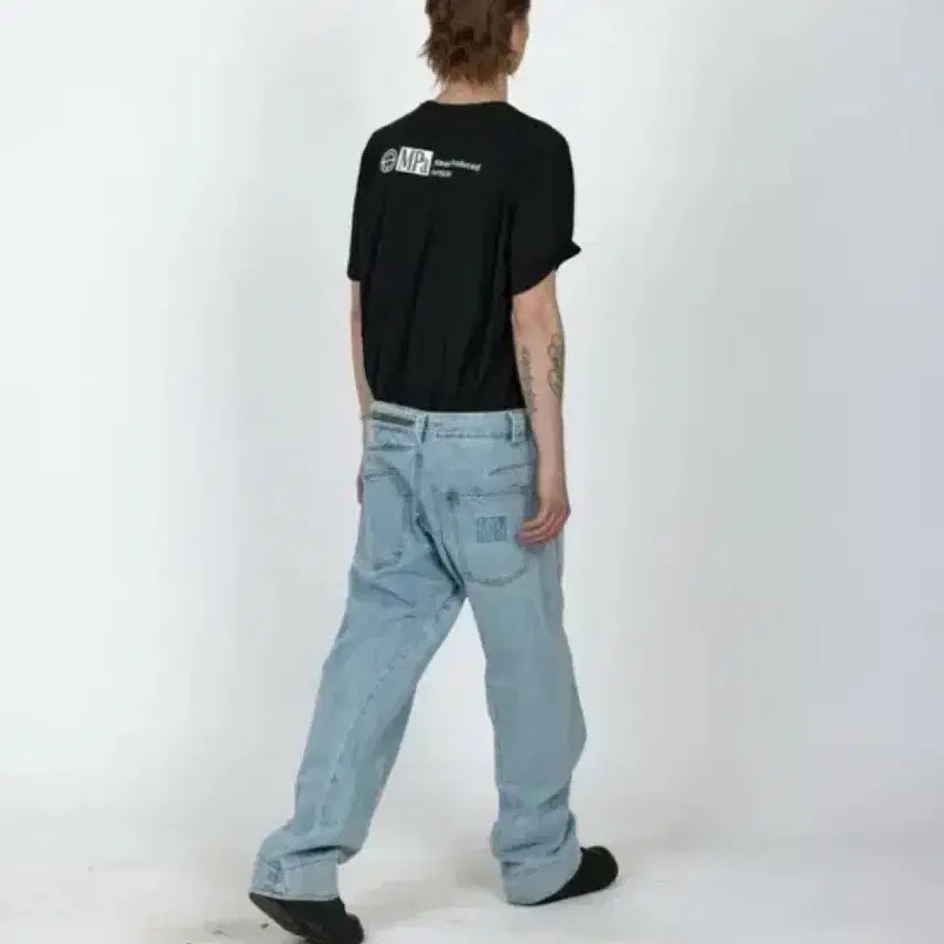 [BUNJANG] PLASTIC PRODUCT MPa DRIFT DENIM PANTS (STEEL BLUE) / 플라스틱프로덕트 MPa DRIFT DENIM PANTS