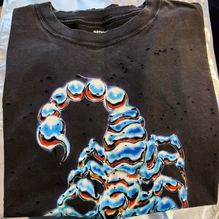 [BUNJANG] Satisfy Running Scorpion T-Shirt Aged Black / satisfy 러닝 스콜피온 티셔츠