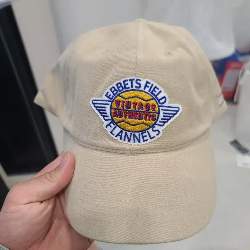 [BUNJANG] EBBETS FIELD Beige Logo Ball Cap / 이벳필드 모자 새상품  팝니다.