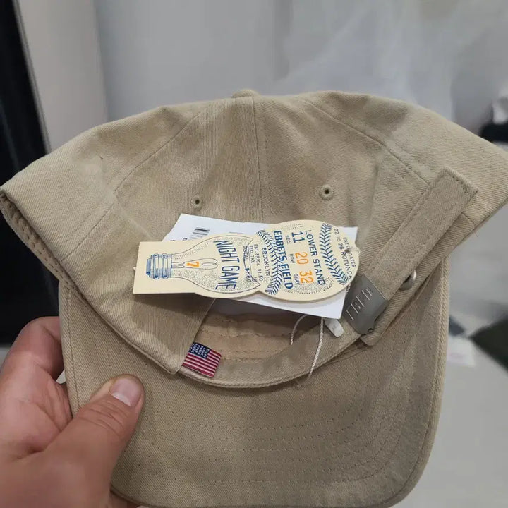 [BUNJANG] EBBETS FIELD Beige Logo Ball Cap / 이벳필드 모자 새상품  팝니다.