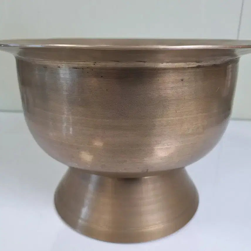 [BUNJANG] Bronze Traditional Bangja Tteok Bowl / 근대사 수집 옛날 민속품 동 브론즈 전통 방자 함지 떡동이