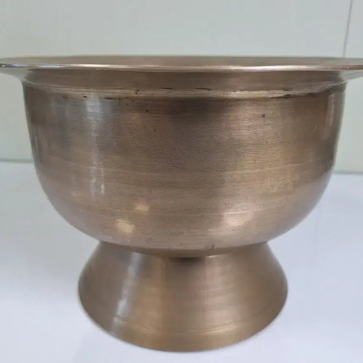 [BUNJANG] Bronze Traditional Bangja Tteok Bowl / 근대사 수집 옛날 민속품 동 브론즈 전통 방자 함지 떡동이