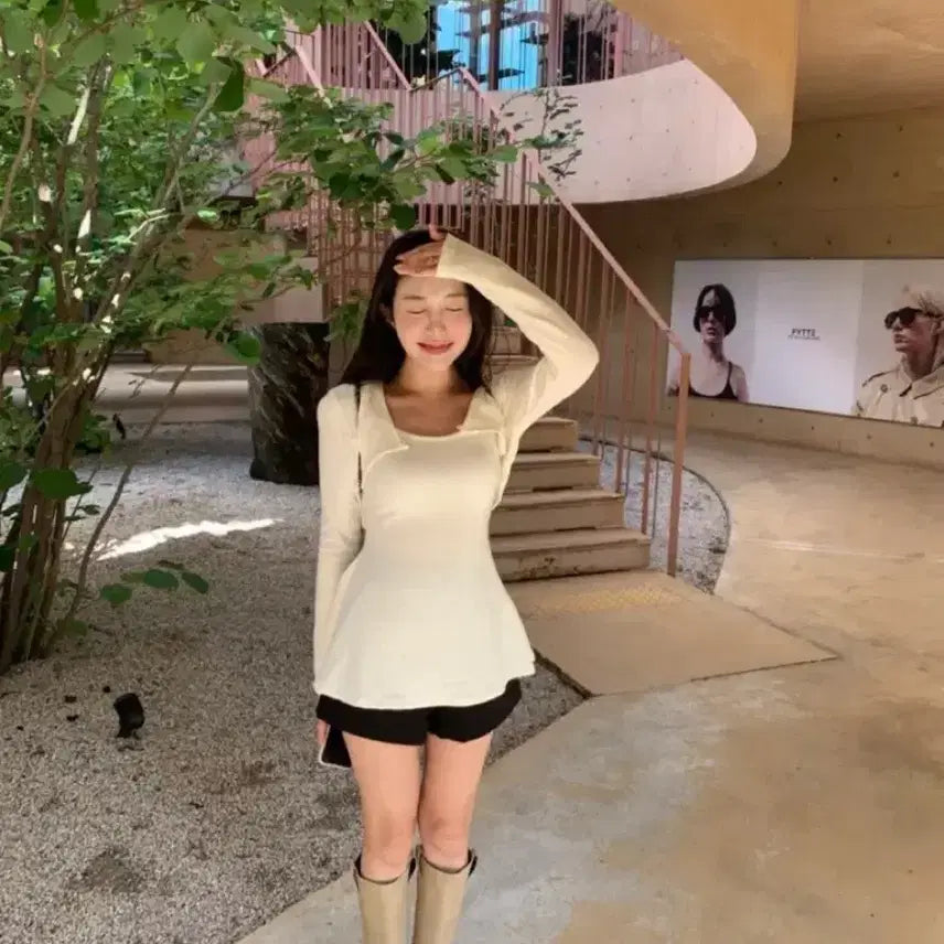 [BUNJANG] Shop of Plain Sleeveless Cardigan Set Ivory / 샵오브 플레인 나시 가디건 세트 아이보리