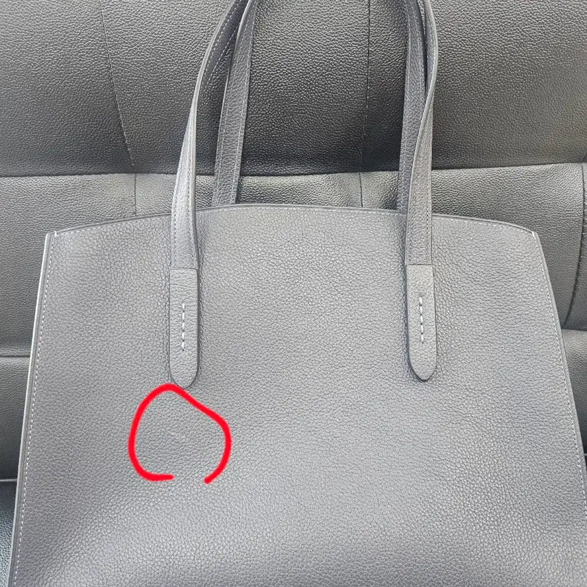 [BUNJANG] Coach Flower Embellished Leather Tote Bag Grey / 코치 플라워 장식 가죽 토트백 그레이