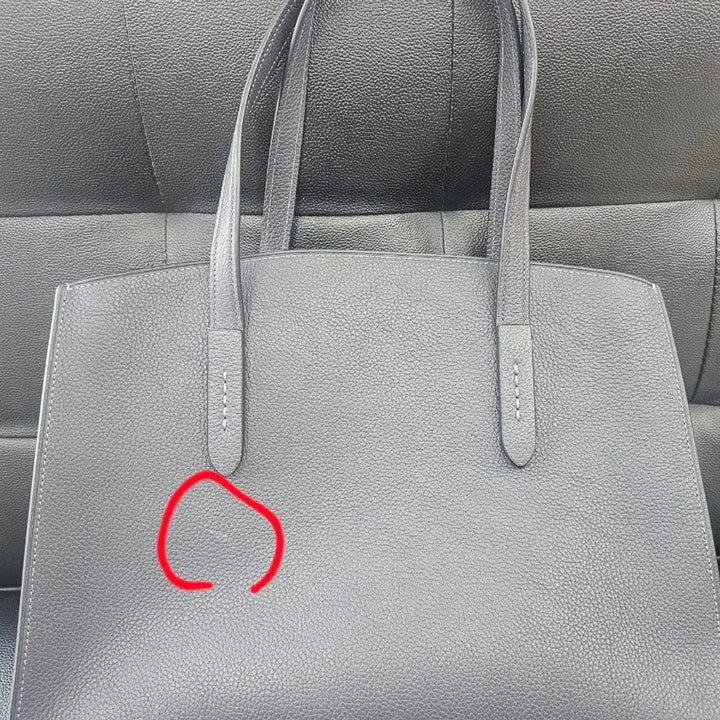 [BUNJANG] Coach Flower Embellished Leather Tote Bag Grey / 코치 플라워 장식 가죽 토트백 그레이