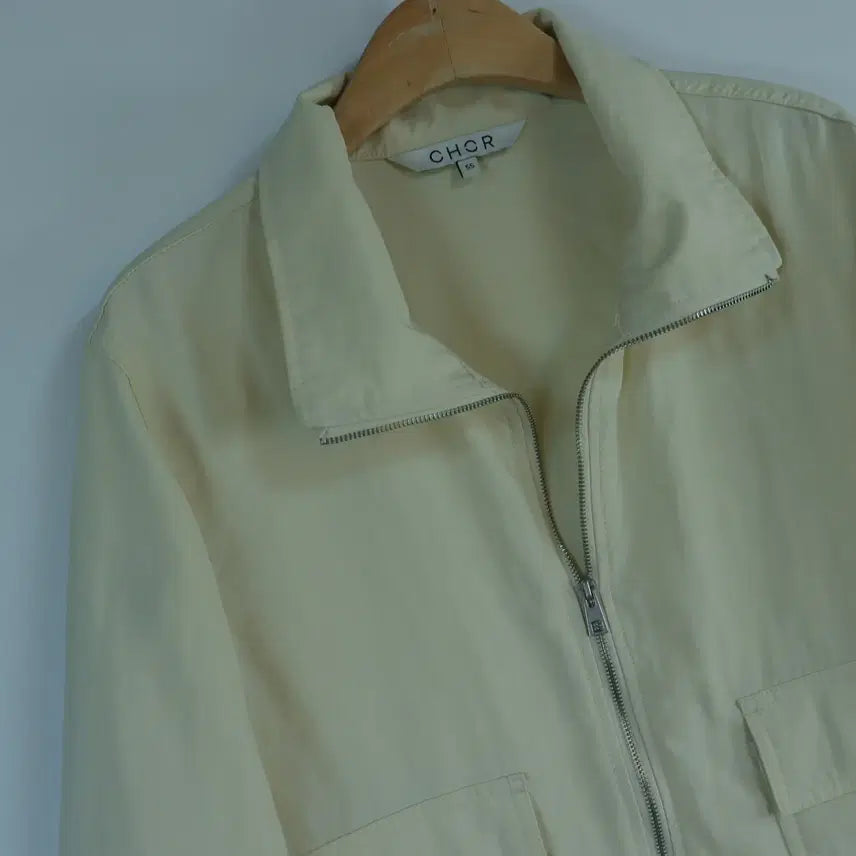 [BUNJANG] OHOR Genuine Zip-Up Crop Jacket White / 오호르 OHOR 정품 집업 크롭 자켓 55 화이트 데일리 캐주얼