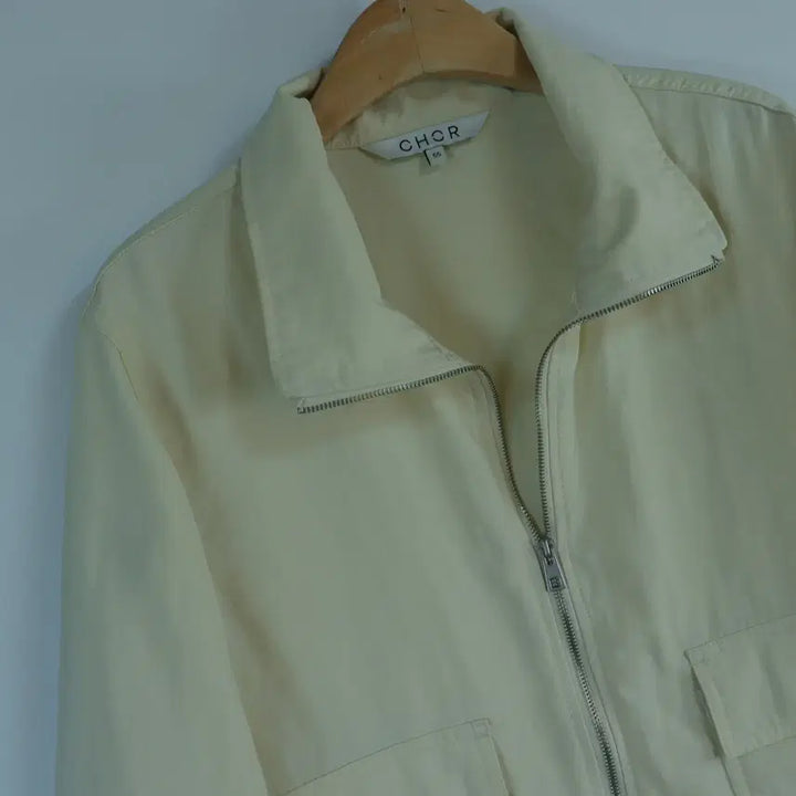 [BUNJANG] OHOR Genuine Zip-Up Crop Jacket White / 오호르 OHOR 정품 집업 크롭 자켓 55 화이트 데일리 캐주얼