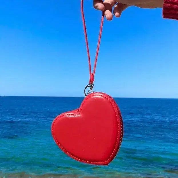 [BUNJANG] Heart-Shaped Red Mini Bag / Wallet / 하트모양 레드 미니백/지갑