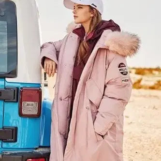 [BUNJANG] Jeep Polar Bear Long Padding Parka Down Jumper Pink / 지프 폴라베어 롱패딩 야상패딩 다운점퍼 분홍색