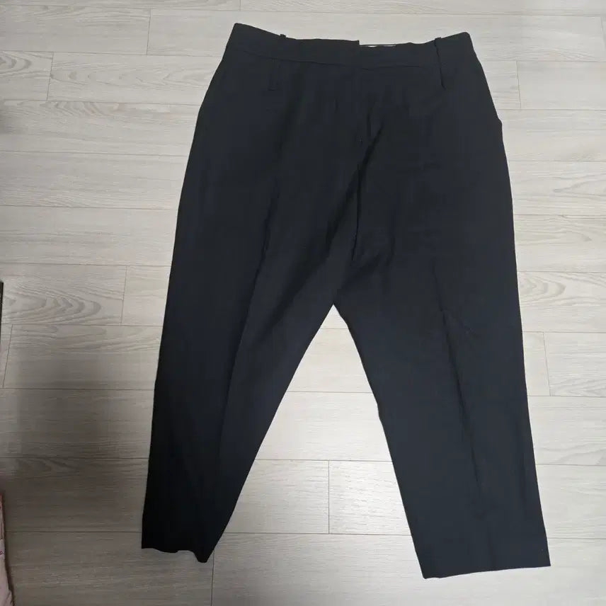 [BUNJANG] KUHO Black Linen Wide-Leg Dress Pants L / 구호 블랙 배기 정장 바지  L