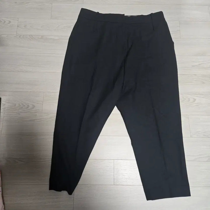 [BUNJANG] KUHO Black Linen Wide-Leg Dress Pants L / 구호 블랙 배기 정장 바지  L