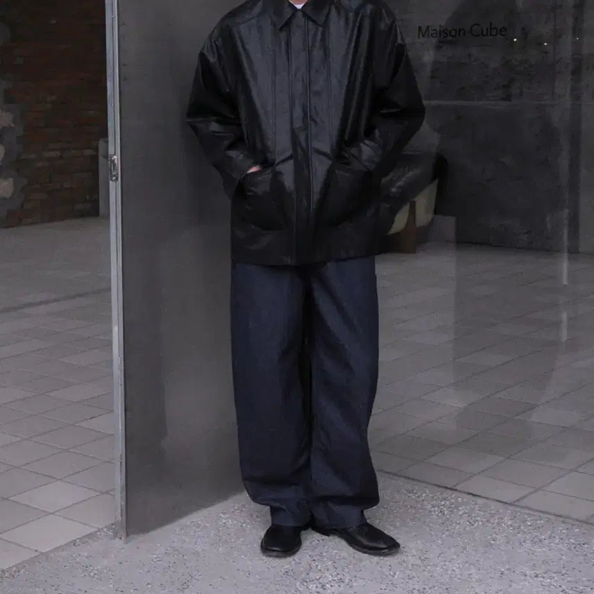 [BUNJANG] Mood Inside Leather Cargo Coat / 무드인사이드 레더 카코트