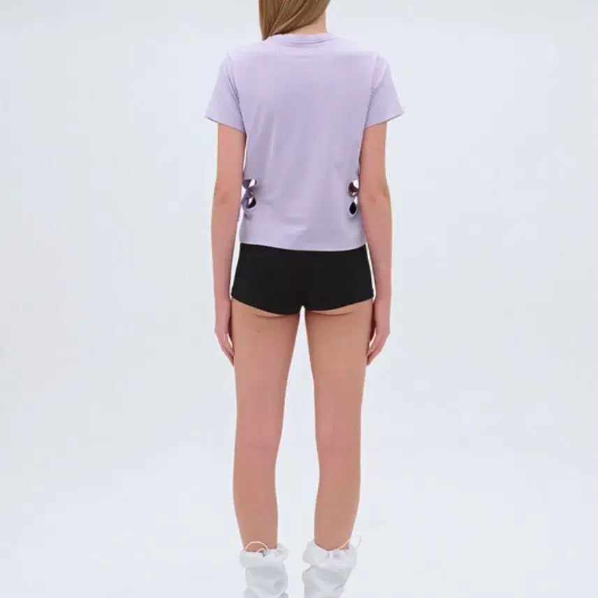 [BUNJANG] Mardi Mercredi Lavender Side Flower T-Shirt / 새상품 마르디 메크르디 라벤더 사이드 플라워 티셔츠