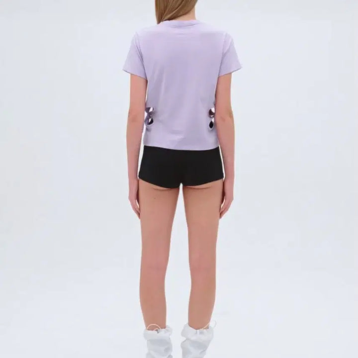 [BUNJANG] Mardi Mercredi Lavender Side Flower T-Shirt / 새상품 마르디 메크르디 라벤더 사이드 플라워 티셔츠