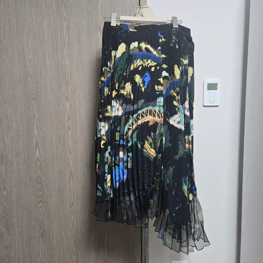 [BUNJANG] Time Pattern Pleats Long Skirt / 타임 패턴 플리츠 롱 스커트