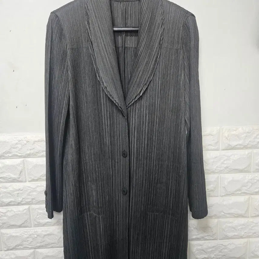 [BUNJANG] Pleats Please Long Cardigan Khaki / 플리츠플리즈 롱가디건