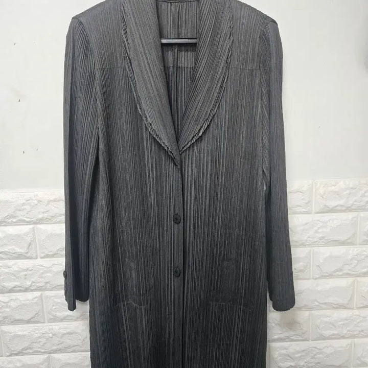 [BUNJANG] Pleats Please Long Cardigan Khaki / 플리츠플리즈 롱가디건