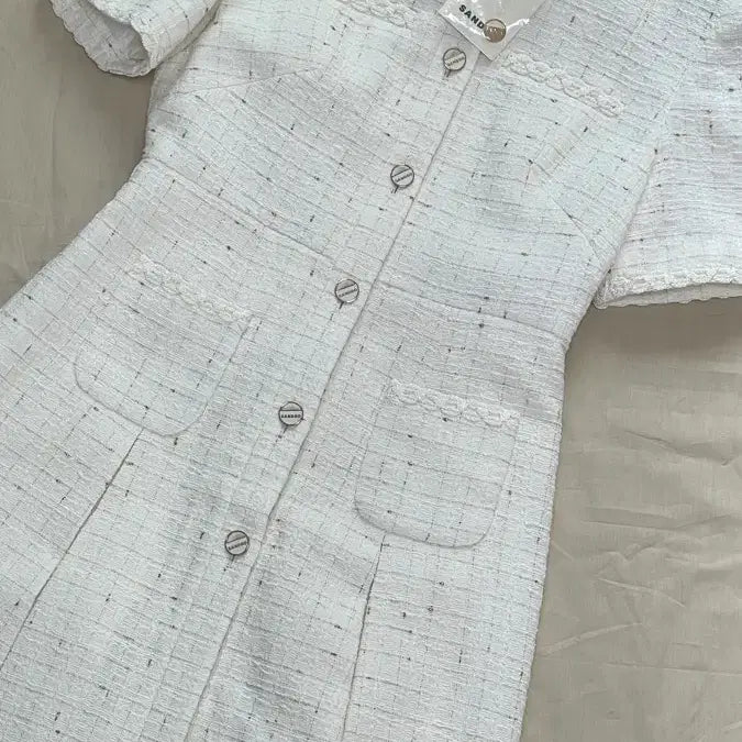 [BUNJANG] Sandro Pleated Tweed Dress / 산드로 SANDRO 플리츠 트위드 원피스