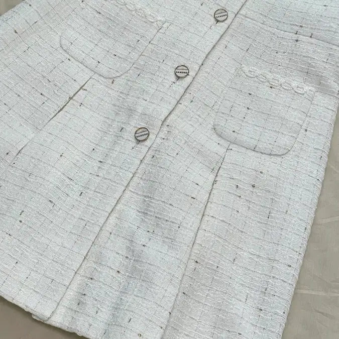 [BUNJANG] Sandro Pleated Tweed Dress / 산드로 SANDRO 플리츠 트위드 원피스