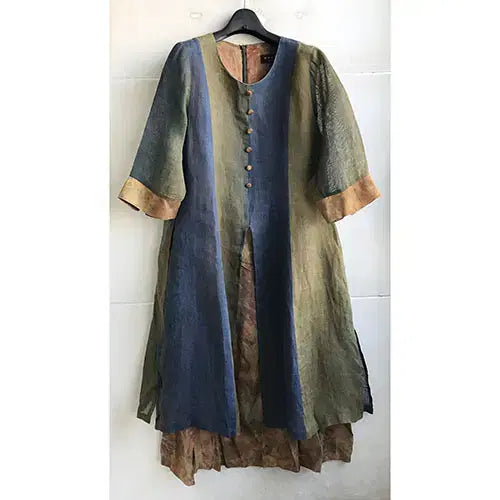 [BUNJANG] Marty Korean-made Linen Blend Spring/Summer 7.8 Sleeve Dress / MARTY/국산/마- 66/새거수준