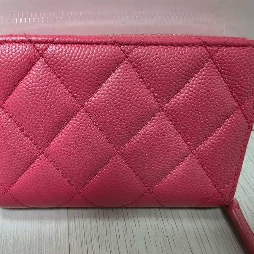 [BUNJANG] Chanel Pink Caviar Zipped Card Holder / 샤넬 핑크 캐비어 지퍼돌이 카드지갑