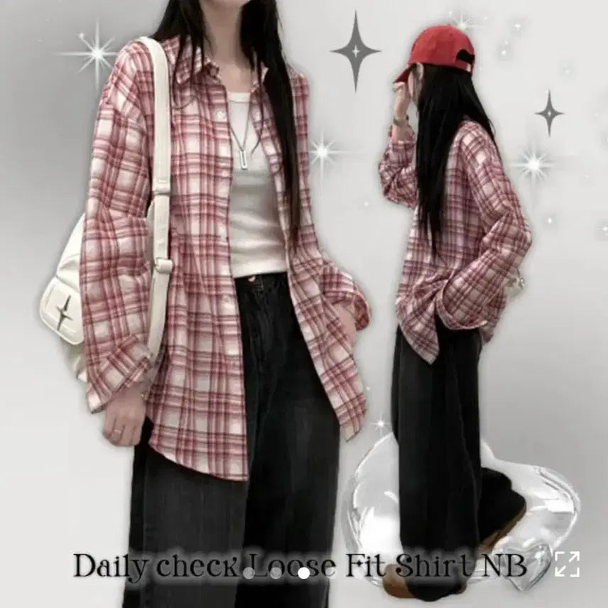 [BUNJANG] Red Checkered Shirt / 에이블리 레드체크셔츠