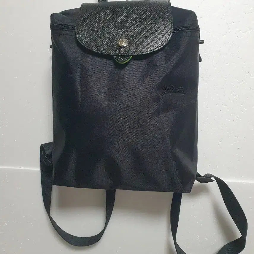 [BUNJANG] Longchamp Le Pliage Green M Backpack Black / 롱샴 느 플리아쥬 그린 M 백팩 블랙