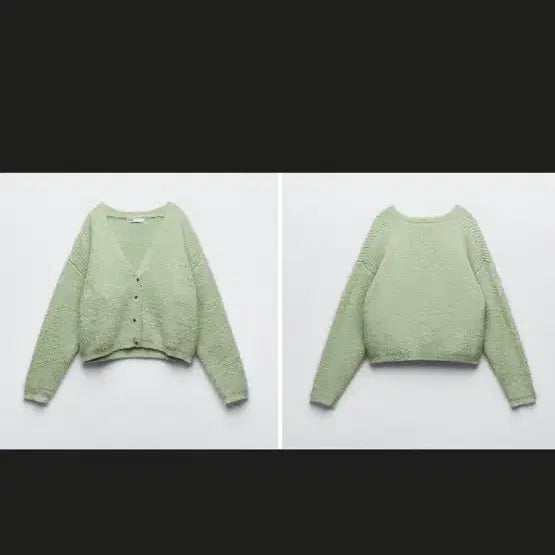 [BUNJANG] Zara Green Boucle Cardigan / 자라 연두색 부클레 가디건
