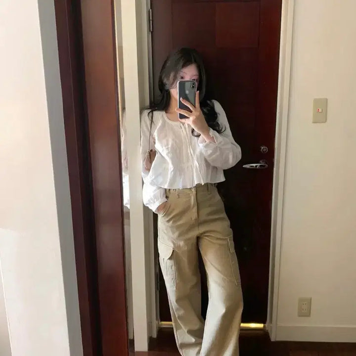 [BUNJANG] Ondemin Beige Carpenter Pants / 온드민 베이지 카펜더 바지 팬츠