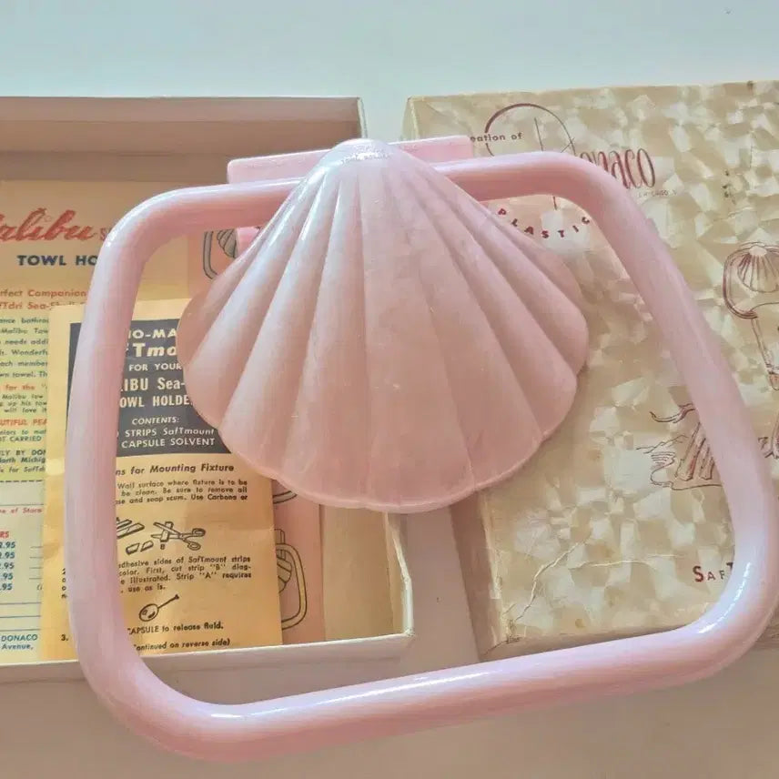 [BUNJANG] 1950s Pink Seashell Towel Holder / 핑크 조개 모양 수건 걸이 1950년대 빈티지제품 민트급