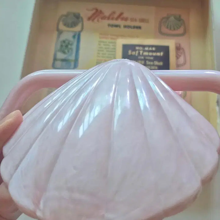 [BUNJANG] 1950s Pink Seashell Towel Holder / 핑크 조개 모양 수건 걸이 1950년대 빈티지제품 민트급