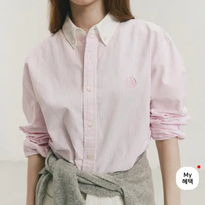 [BUNJANG] Dunst Striped White Collar Shirt / 던스트 셔츠(새상품) 정가 109,000원