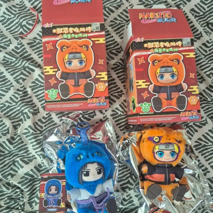 [BUNJANG] Naruto NabuBu Plush Keychain Set (Naruto &amp; Sasuke) / 나루토 나부부 인형 EAKI 키체인 나루토 사스케