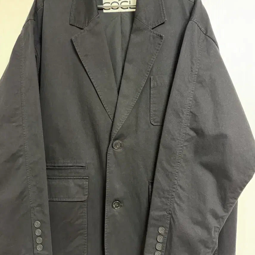 [BUNJANG] Customccclock Cotton Relaxed Fit Washed Blazer Jacket (M, Black) / 커스텀어클락 코튼 루즈핏 워시드 블레이저 자켓 팝니다 (M, 블랙)