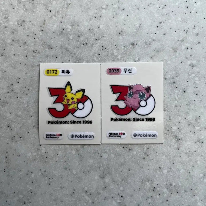 [BUNJANG] Pokemon 30th Anniversary Pikachu/Jigglypuff Stickers / 포켓몬 30주년 기념 스티커 피츄/푸린
