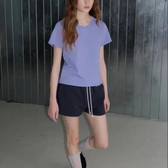 [BUNJANG] Fribour 07 Logo Banding Short Pants Navy / (새상품)프리버07 로고 밴딩 숏팬츠 네이비 새상품