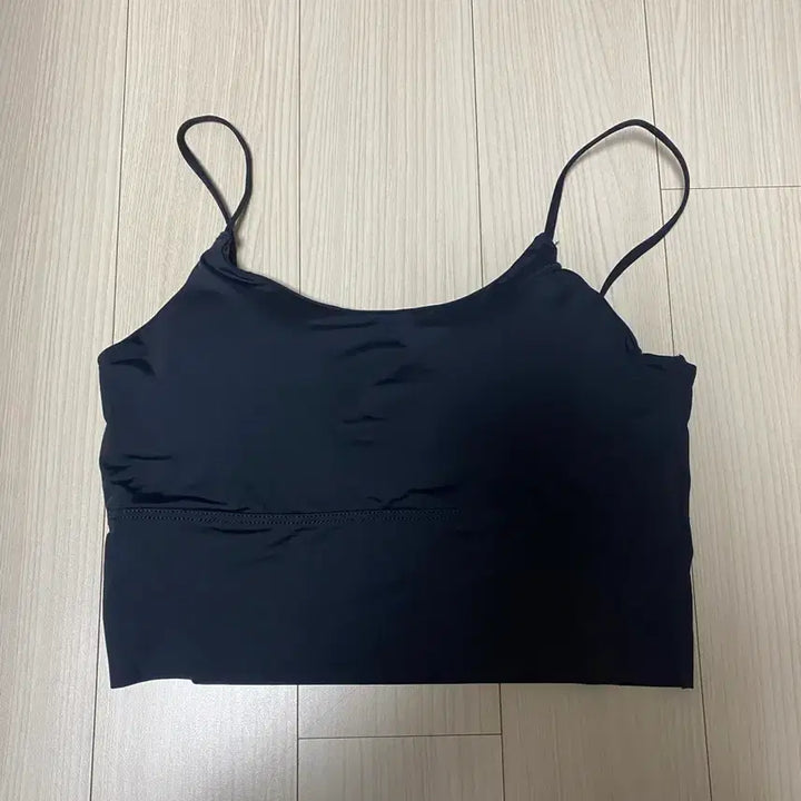 [BUNJANG] Black Ribbed Knit Sleeveless Bra Top - Free Size / 나시 브라 블랙 free