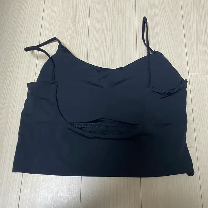 [BUNJANG] Black Ribbed Knit Sleeveless Bra Top - Free Size / 나시 브라 블랙 free