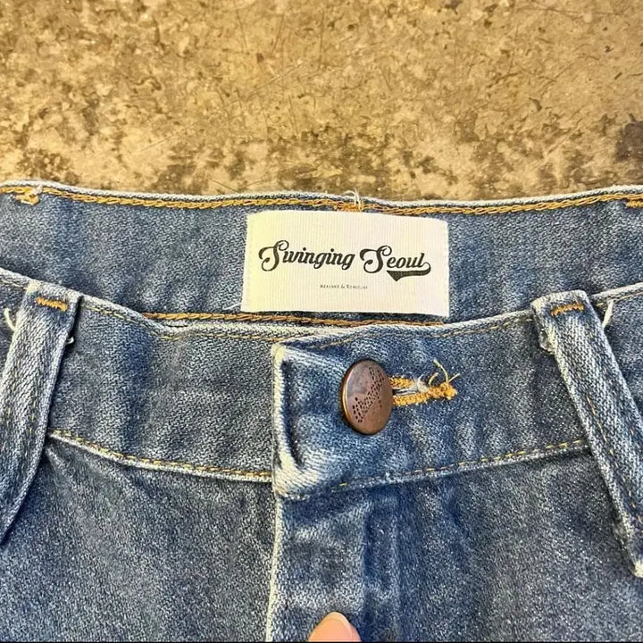 [BUNJANG] Wrangler Remake Patchwork Denim Pants / 랭글러 리메이크 패치워크 데님 팬츠