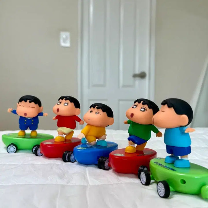 [BUNJANG] Crayon Shin-chan Action Toy Set - 5 Types / 짱구 움직이는 장난감 5종 세트 스케이트보드 태엽 피규어