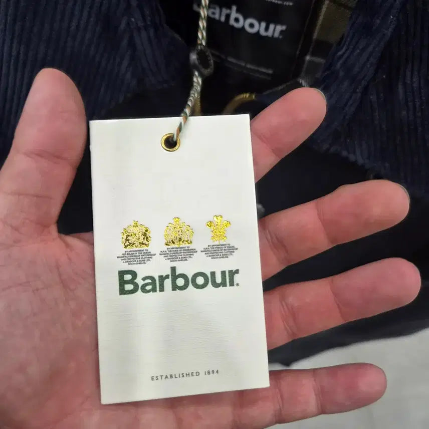 [BUNJANG] Barbour Beaufort Wax Jacket Navy Corduroy Collar Size 36 / 바버 네이비 왁스 자켓 코듀로이 카라