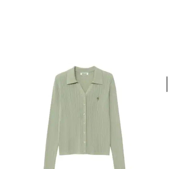 [BUNJANG] NIZIU Silk Blend Ribbed Slim Fit Knit Cardigan (Mint) / 니주르 실크 블렌드 립브 슬림 카라 니트 가디건 (민트)