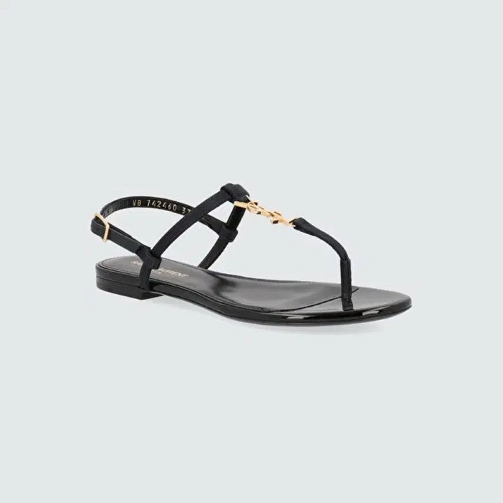 [BUNJANG] Saint Laurent Cassandra Navy Satin Heeled Sandals - Size 37.5 / (새상품) 생로랑 카산드라 샌들 - 네이비 새틴 / 37.5 Size