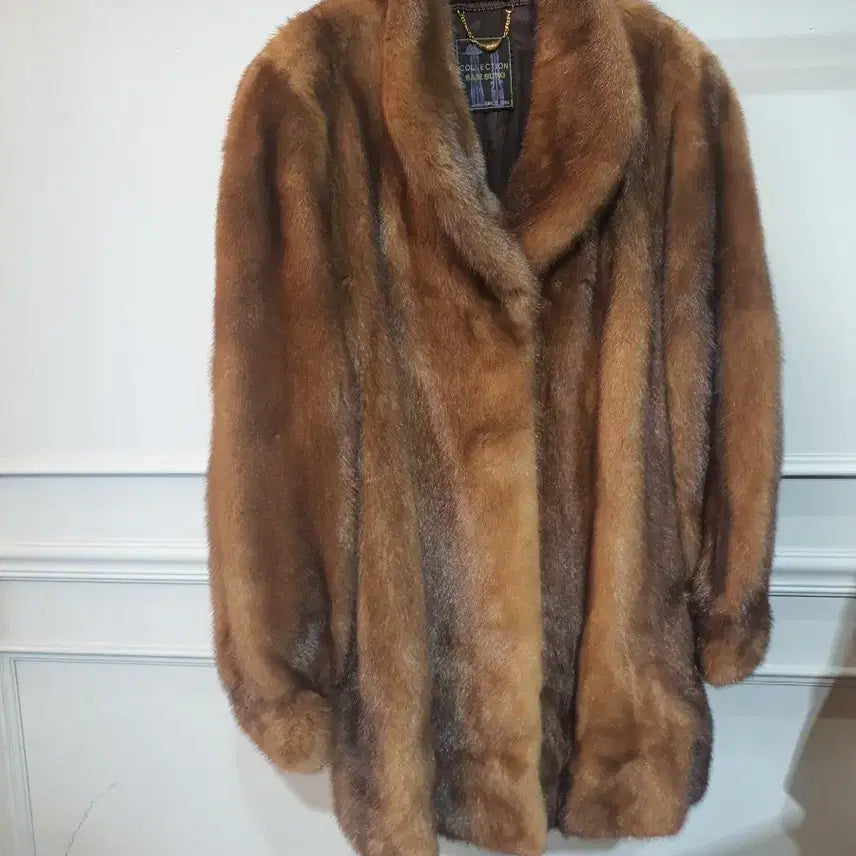 [BUNJANG] Samsung Mopy Brown Mink Coat / 삼성모피 브라운 컬러 밍크 코트