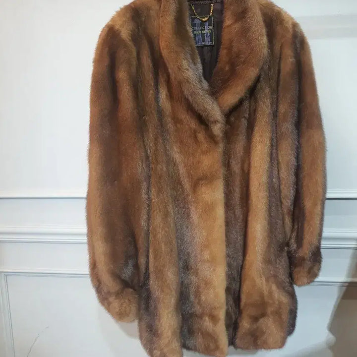 [BUNJANG] Samsung Mopy Brown Mink Coat / 삼성모피 브라운 컬러 밍크 코트